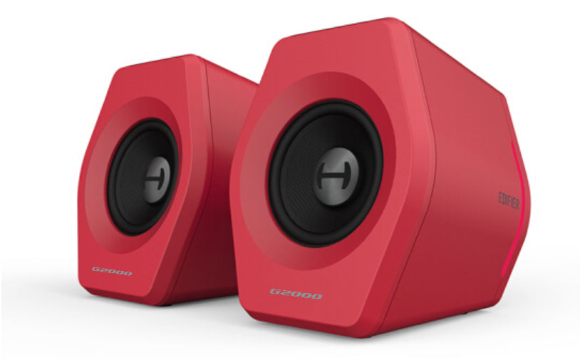 Edifier G2000 Gaming 2.0 Speakers System - Bluetooth V4.2/ USB Sound Card/ AUX Input/RGB 12 Light Effects/ 16W RMS Power Red  G2000-RED