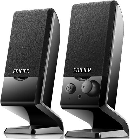 Edifier M1250 2.0 USB Powered Compact Multimedia Speakers - 3.5mm AUX/Flat Panel Design Satellites/Built in Power/Volume controls/Black M1250