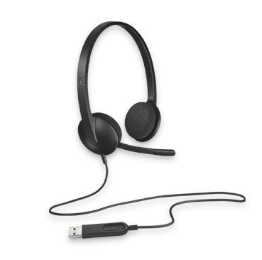 Logitech H340 Plug-and-Play USB Headset with Noise Cancelling Microphone Comfort Design for Windows Mac Chrome 2yr wty Headphones 981-000477
