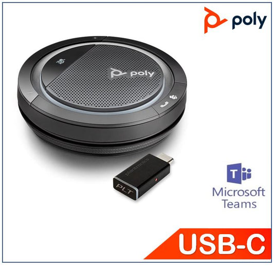 Plantronics/Poly Calisto 5300-M with USB-C BT600 dongle, Bluetooth Speakerphone, Teams certified, Portable and personal, Easy Connect and control 215439-01.