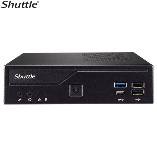 Shuttle DH610 Slim Mini PC 1L Barebone - Intel 12th/13th/14th Gen, 2xDDR4, 2.5' HDD/SSD bay, 2xLAN (1G & 2.5G), 2xRS232, HDMI, 2xDP, 120W, Vesa DH610