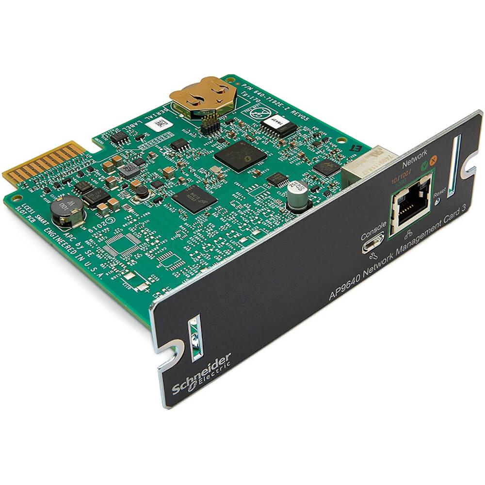 APC Network Management Card 3, Suitable For Smart-UPS with a SmartSlot or SUM, SURTA, SURTD, SMT, SMX & SRT Series AP9640