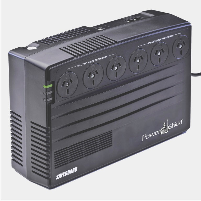 PowerShield SafeGuard 750VA/450W Line Interactive, Powerboard Style UPS with AVR, Telephone or Modem Surge Protection. Wall Mountable. PSG750