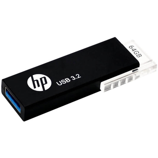 HP 718W 64GB USB 3.2 70MB/s Flash Drive Memory Stick Slide 0C to 60C 5V Capless Push-Pull Design External Storage (> HPFD712LB-64) HPFD718W-64
