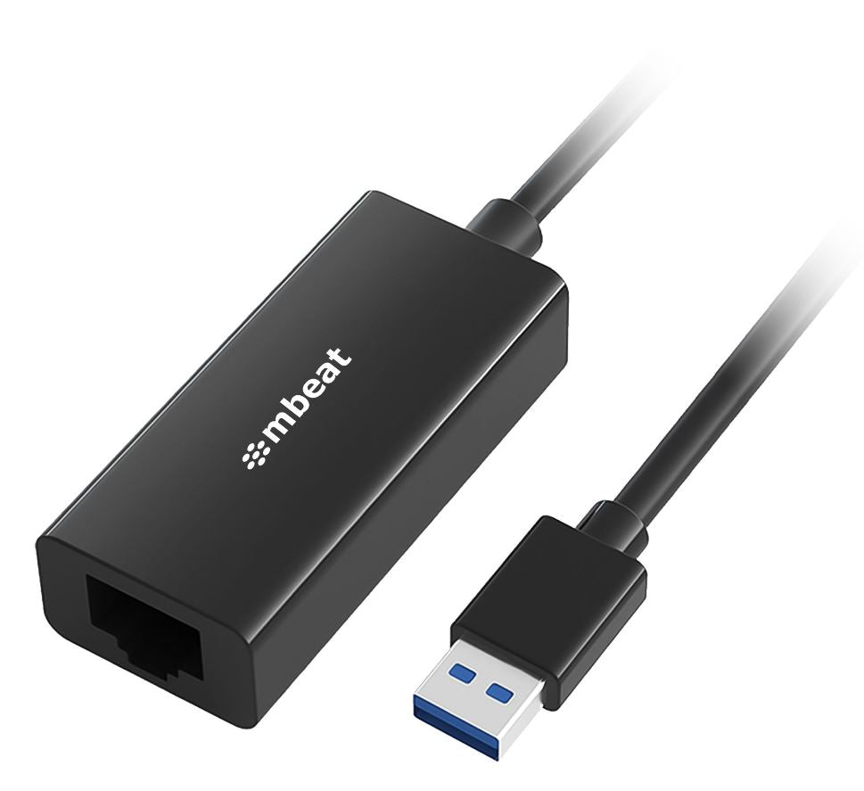 mbeat USB 3.0 Gigabit Etherent Adapter - Black RJ45, up to 1000Mbps speed. Compact and lightweight Material: ABS Plastic Weight: 24.5g MB-U3GL-1K