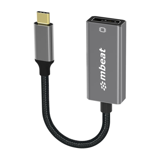 mbeat Elite USB-C to Display Port Adapter -Converts USB-C to DisplayPort female port, 4K@60Hz (3840x2160), 15cm - Space Grey MB-XAD-CDP