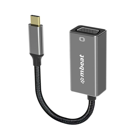 mbeat Elite USB-C to VGA Adapter - Coverts USB-C to VGA Female Port, Supports up to1920x1080@60Hz - Space Grey MB-XAD-CVGA