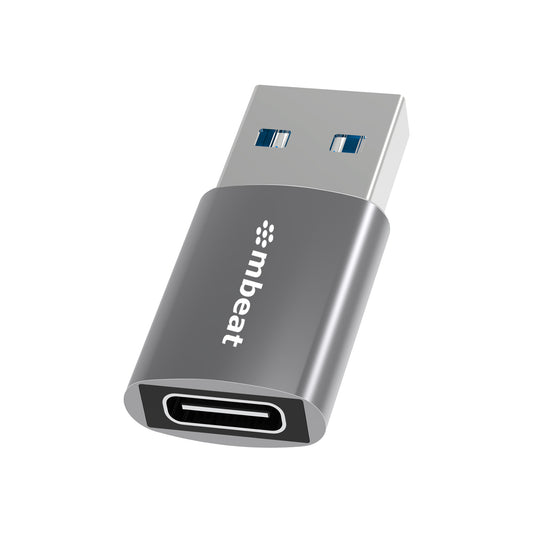 mbeat Elite USB 3.0 (Male) to USB-C (Female) Adapter - Converts USB-C device to Any Computers, Laptops with USB-A port, USB 3.0 5Gbps - Space Grey MB-XAD-U3MCF