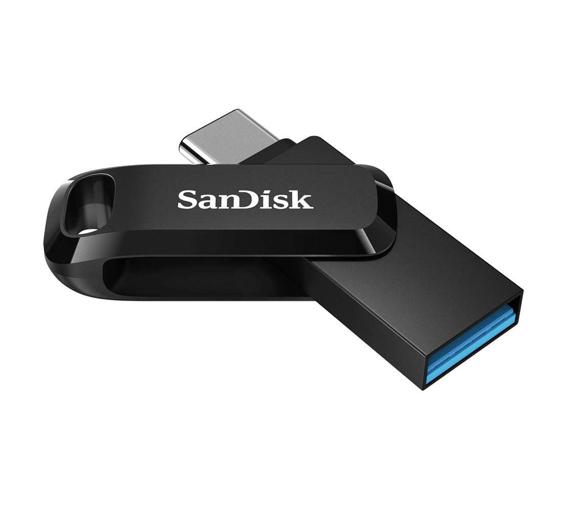 SanDisk 64GB Ultra Dual Drive Go 2-in-1 USB-C & USB-A Flash Drive Memory Stick 150MB/s USB3.1 Type-C Swivel for Android Smartphones Tablets Macs PCs SDDDC3-064G-G46