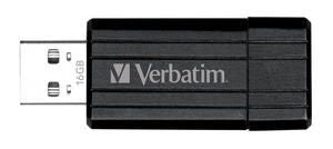 Verbatim Store'n'Go Pinstripe USB 2.0 Drive 16GB, Slim Retractable Design, Limited Lifetime Warranty (Black) 49063