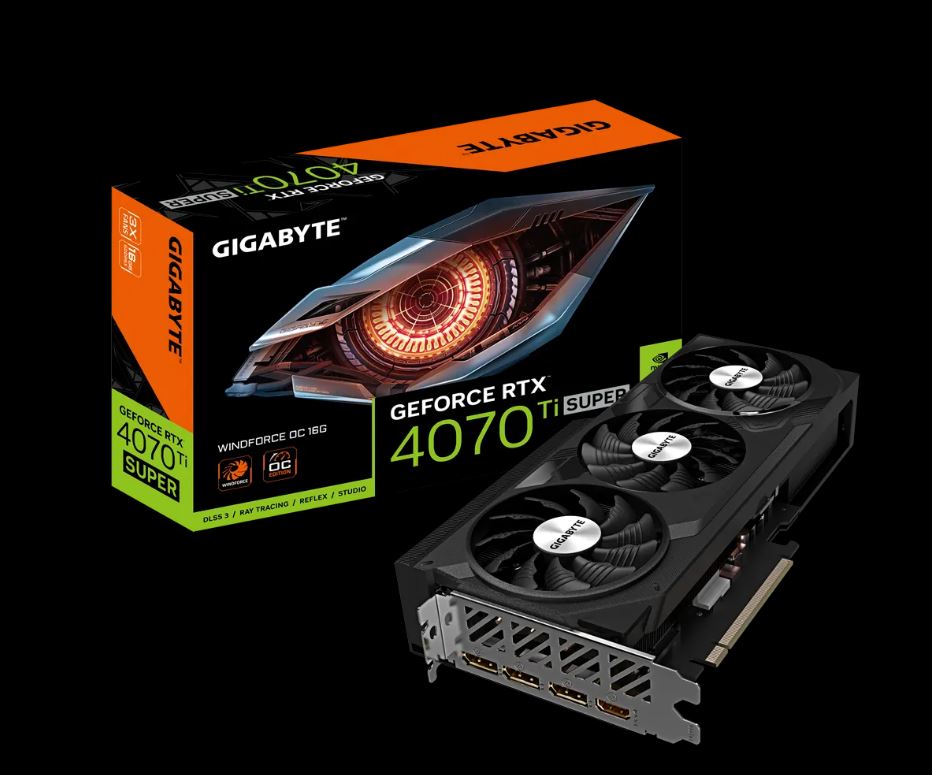 Gigabyte nVidia GeForce RTX 4070 Ti Super WF3 OC 16GD GDDR6X Video Car ...