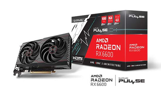 SAPPHIRE PULSE AMD RADEON RX 6600 Gaming Graphics Card 8GB GDDR6, AMD RDNA 2, HDMI/DP (11310-01-20G) 11310-01-20G