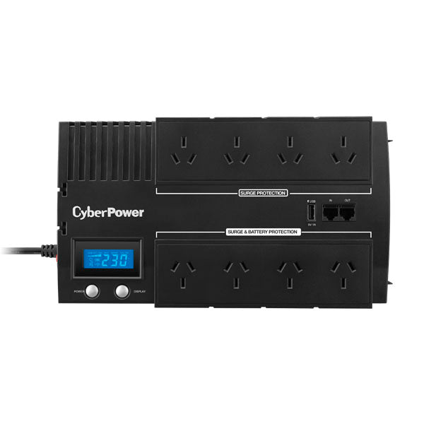 CyberPower BRIC-LCD 850VA/510W (10A) Line Interactive UPS -(BR850ELCD)- 2 Yrs Adv. Replacement incl.Int. Batteries BR850ELCD