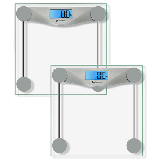 Etekcity Digital Body Weight Bathroom Scale - Silver - 2 Pack EKEB4074C-2P