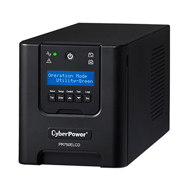 CyberPower PRO Series 750VA / 675W (10A) Tower UPS with LCD -(PR750ELCD)- 3 yrs Adv. Replacement PR750ELCD